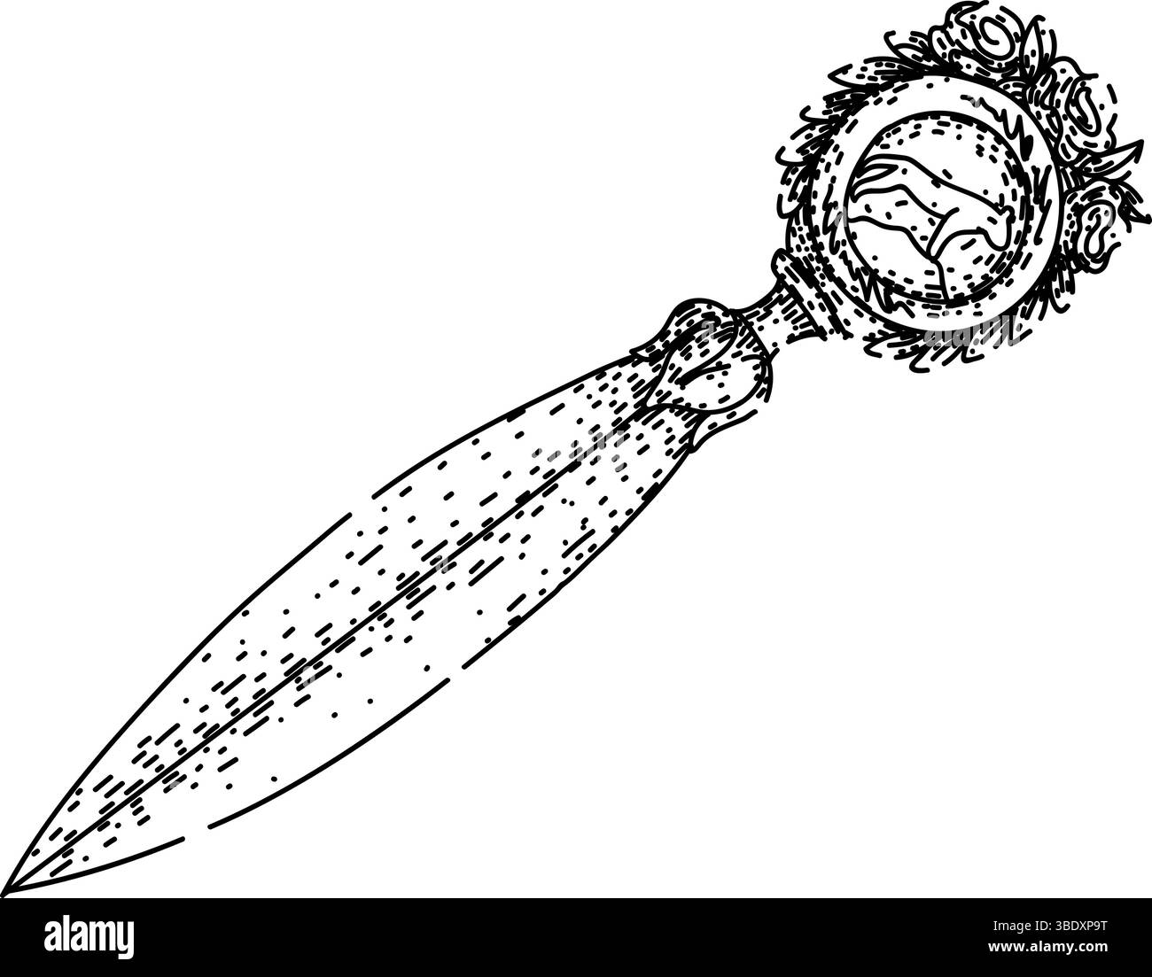 Cutter Letter Opener Skizze Hand gezeichneter Vektor Stock Vektor