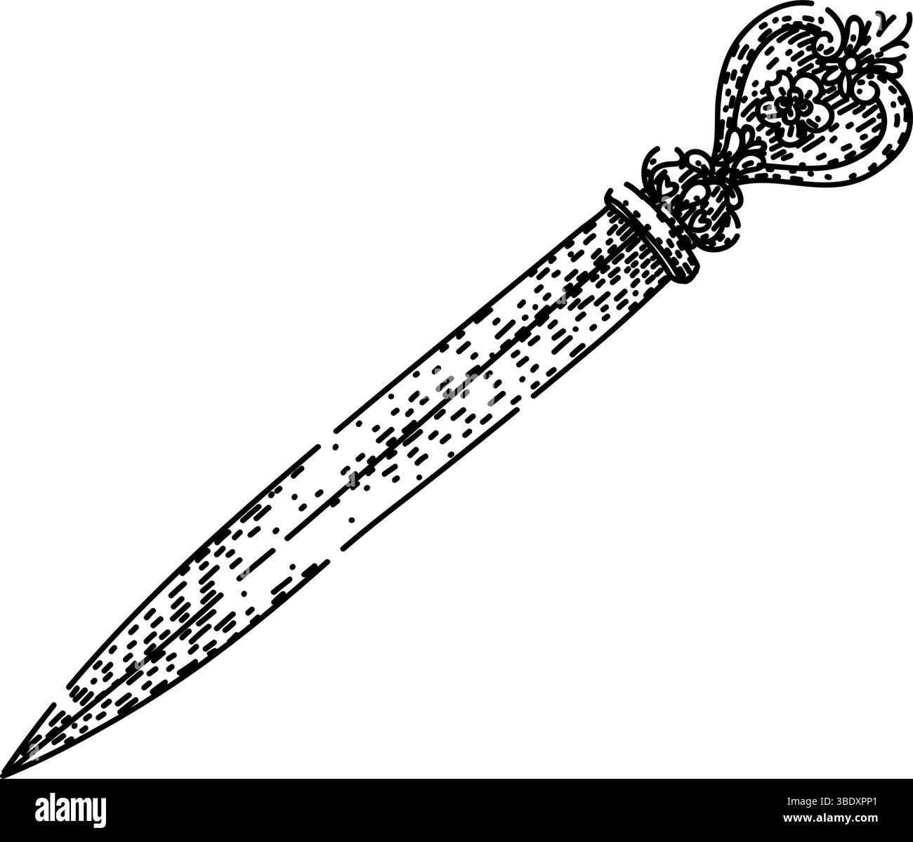 Brieföffner Skizze Hand gezeichneter Vektor Stock Vektor