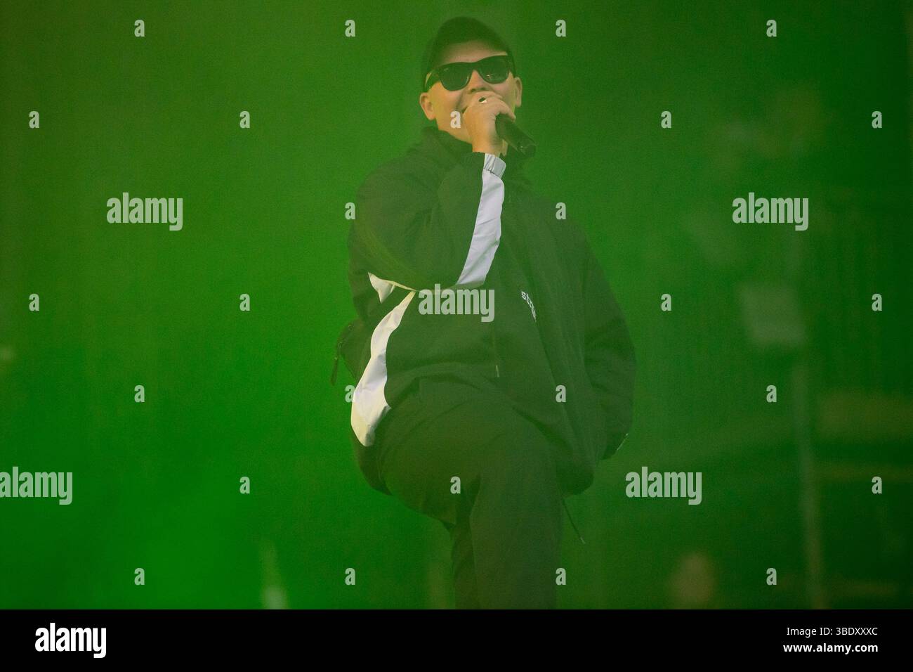 London, Großbritannien. 23. Mai 2025. Mo Chara (Liam Óg Ó hAnnaidh) von Kniescheibe tritt beim Wide Awake Festival im Brockwell Park auf. Quelle: Justin Ng/Alamy Live Stockfoto