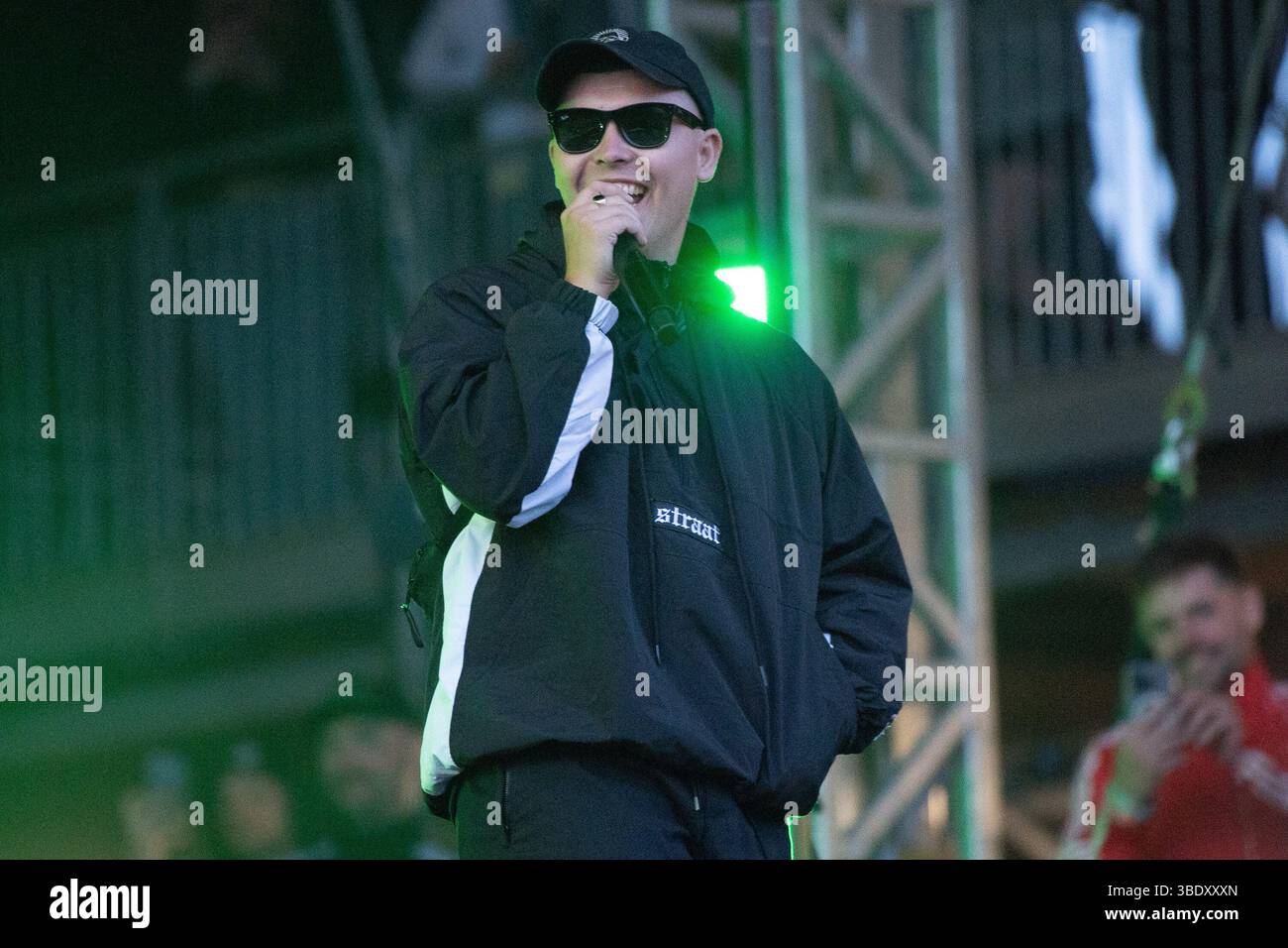 London, Großbritannien. 23. Mai 2025. Mo Chara (Liam Óg Ó hAnnaidh) von Kniescheibe tritt beim Wide Awake Festival im Brockwell Park auf. Quelle: Justin Ng/Alamy Live Stockfoto