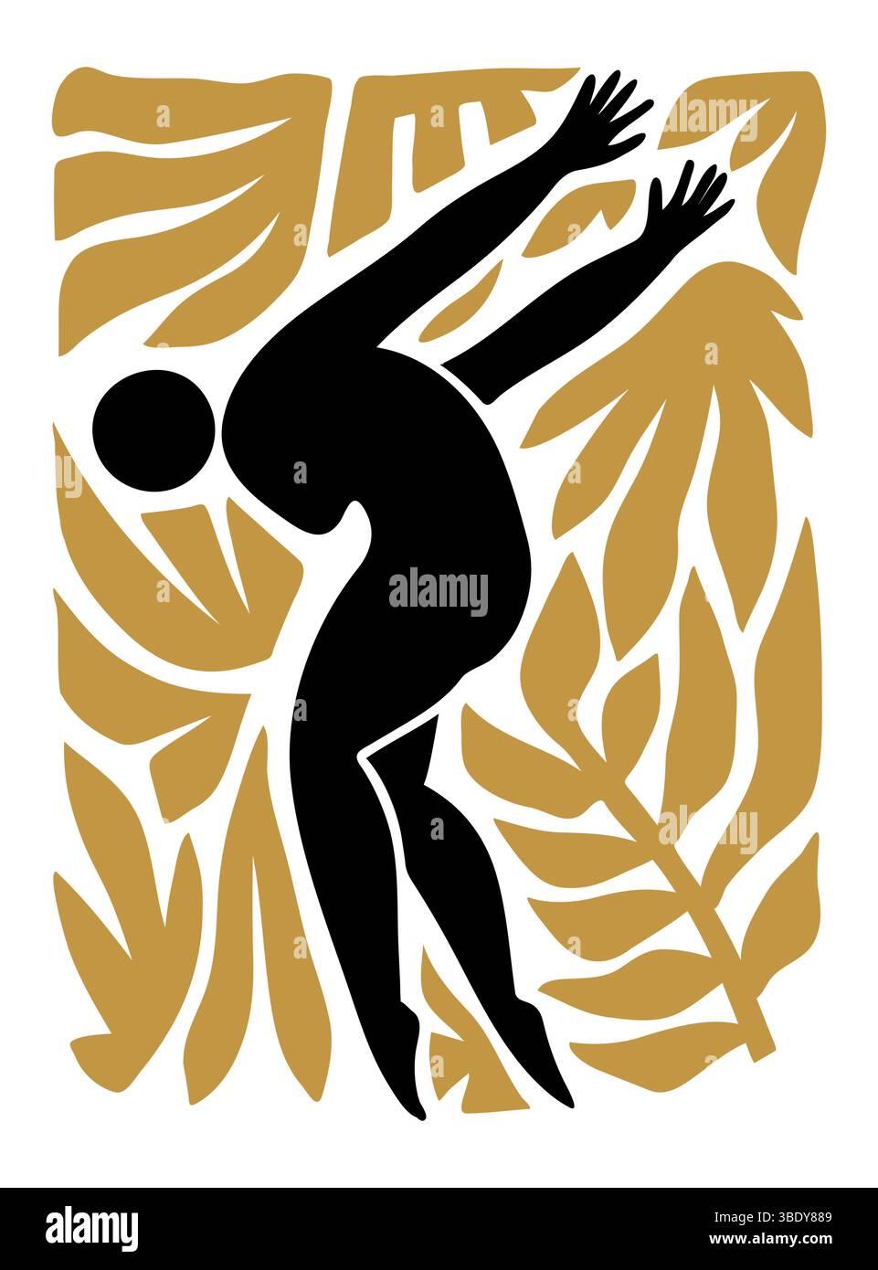 Abstrakte Menschliche Silhouette, Handgezeichnete Illustration Stock Vektor