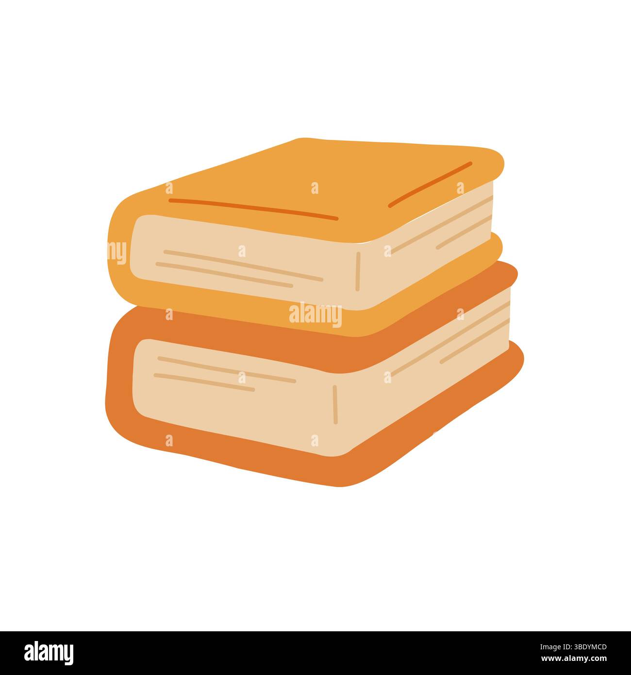 Zwei gestapelte orange Bücher Vektorillustration, perfekt für pädagogische, literarische und akademische Themen. Ideal für Bibliotheken und Lesekonzepte Stock Vektor
