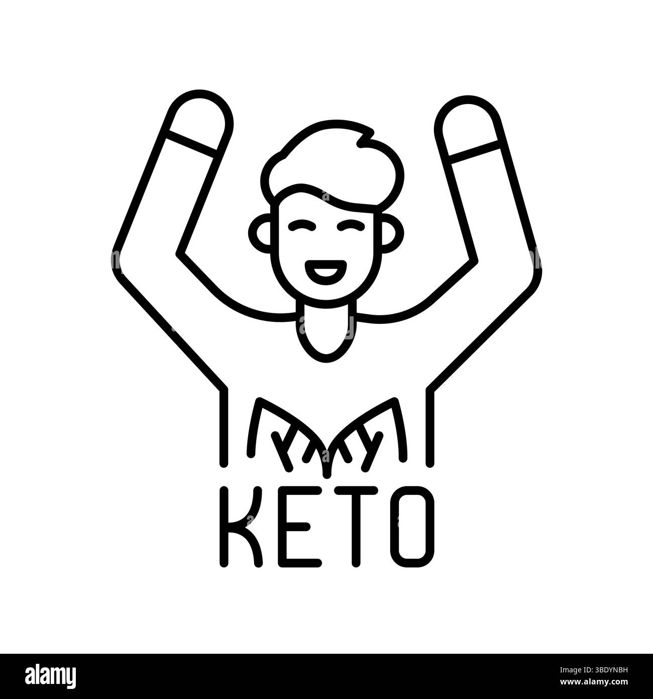 keto Diet Black Line Symbol für digitale und gedruckte Projekte. Minimale bereinigte Symbole für Apps und Websites. Moderne, einfache Symbole für UI UX und Branding Stock Vektor