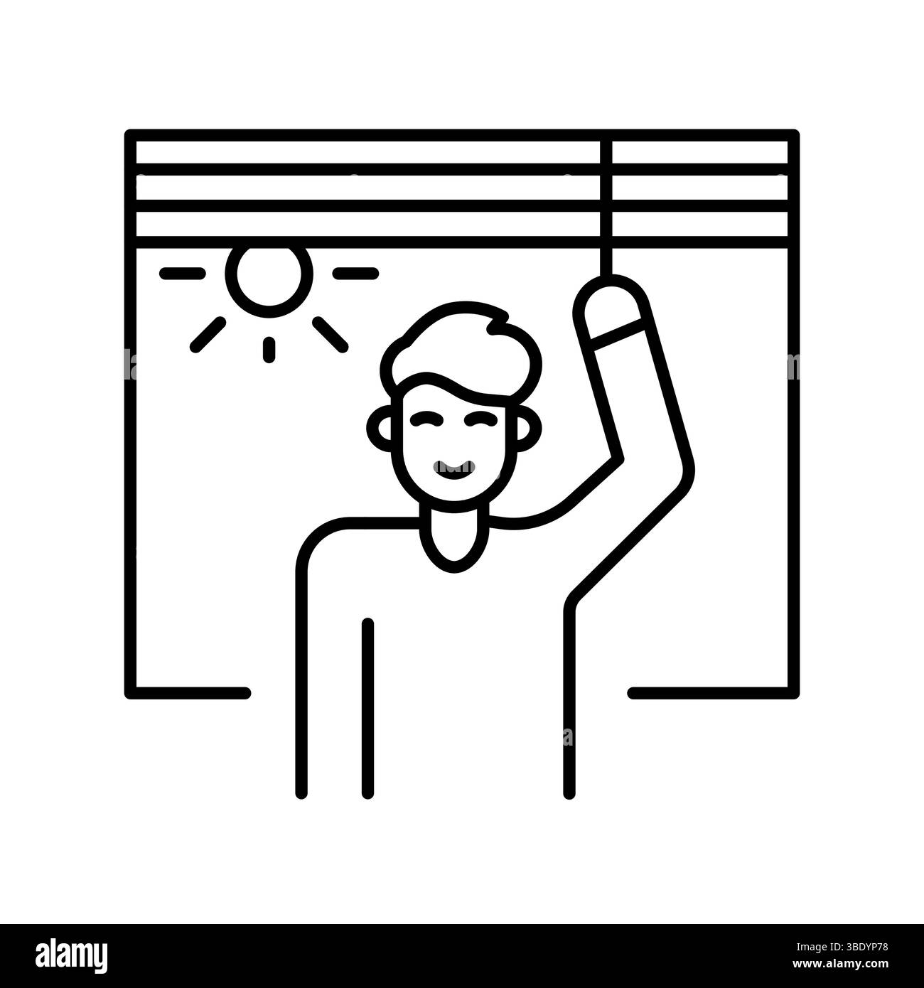 Sonnentherapie mit schwarzem Symbol für digitale und gedruckte Projekte. Minimale bereinigte Symbole für Apps und Websites. Moderne, einfache Symbole für UI UX und Branding Stock Vektor