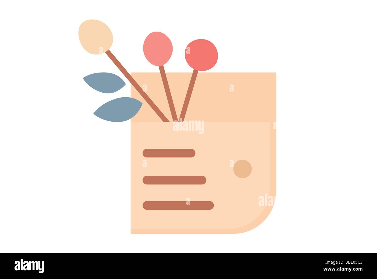 Elegante und stilvolle Notizkarte mit Blumenmuster und hübschen, dekorativen Stielen zur Verwendung Stock Vektor