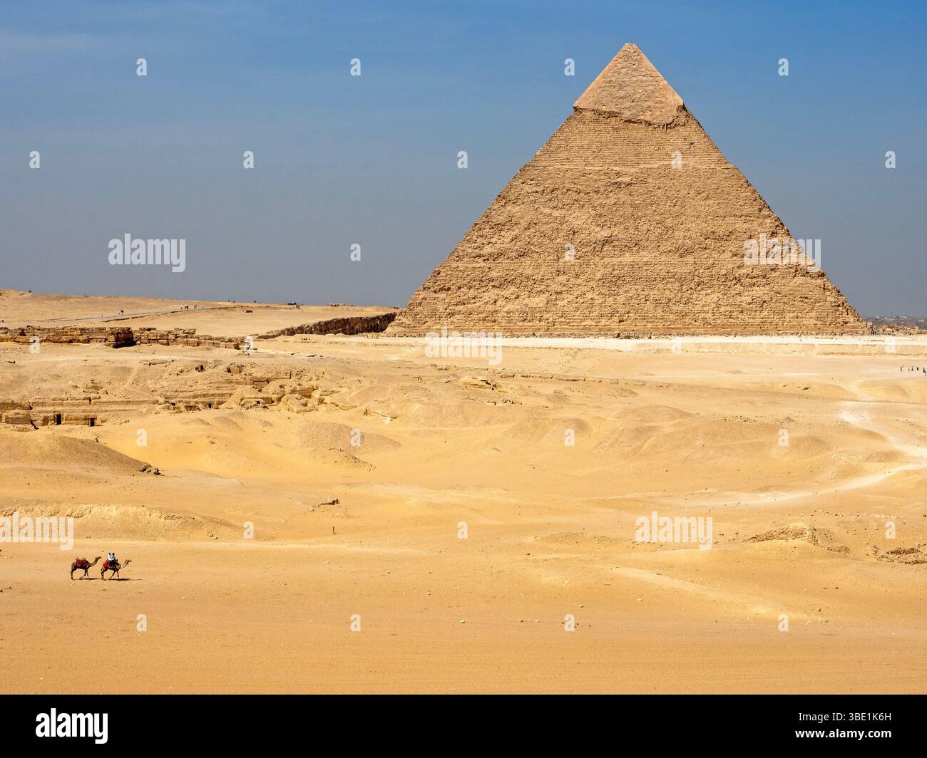 Die Pyramide von Khafre in Gizeh Stockfoto
