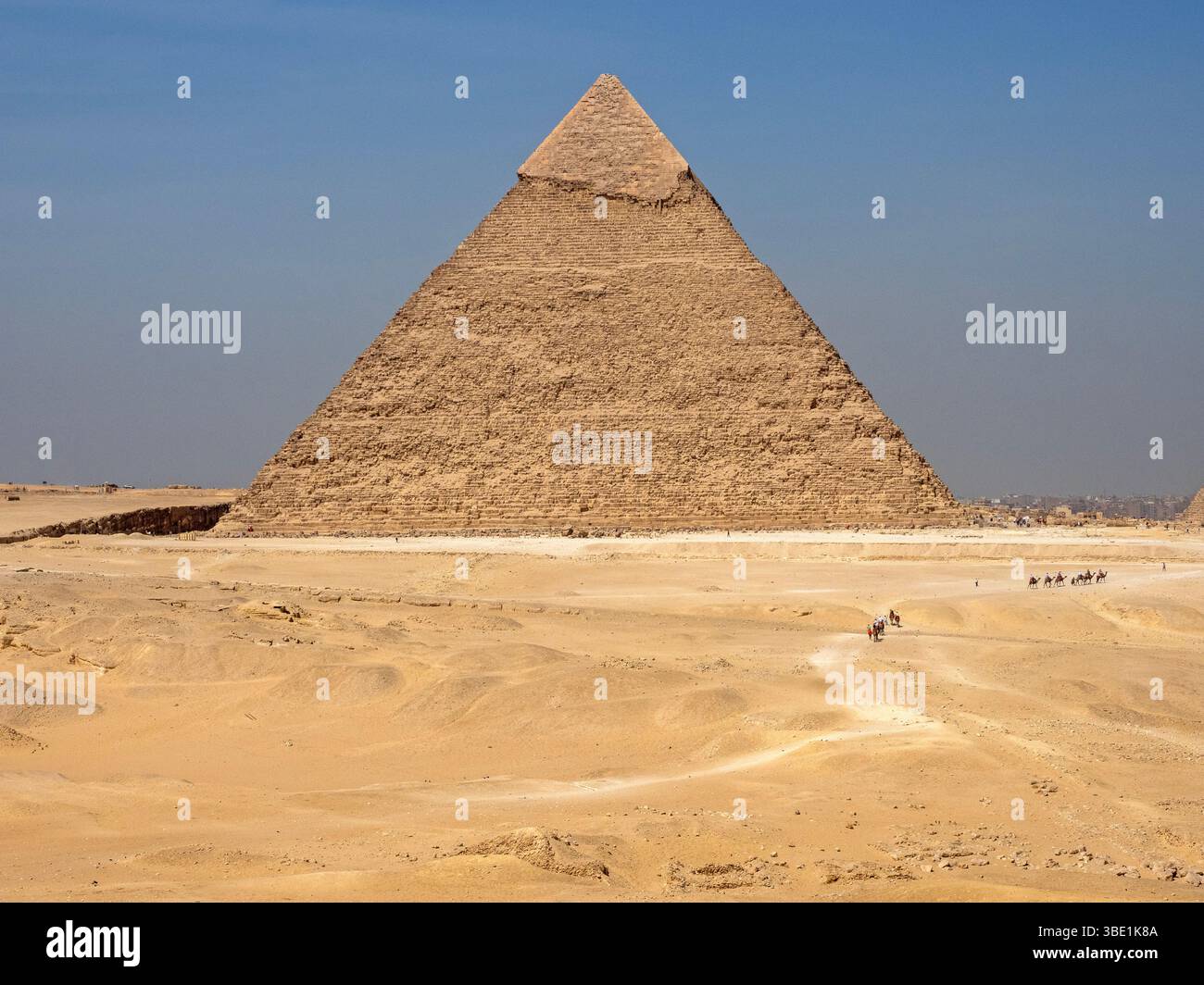 Die Pyramide von Khafre in Gizeh Stockfoto