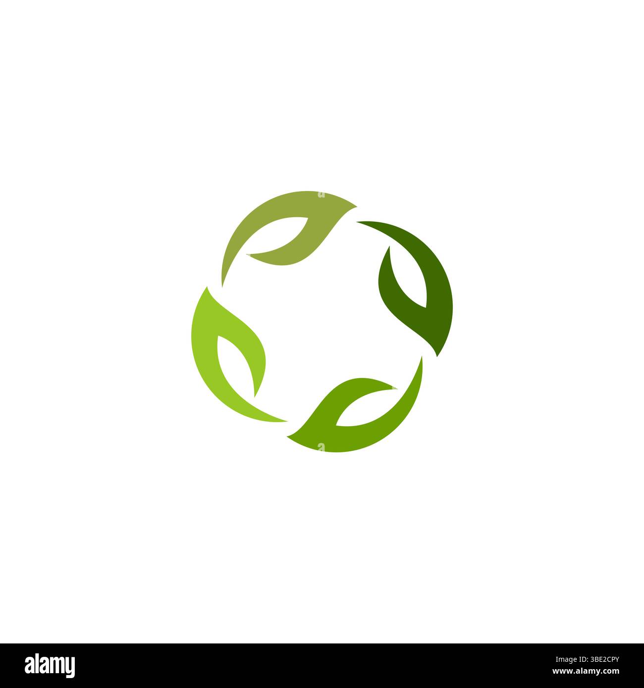 Logodesign mit kreisförmigem Blatt. Symbolvektor für organisches Blatt Stock Vektor