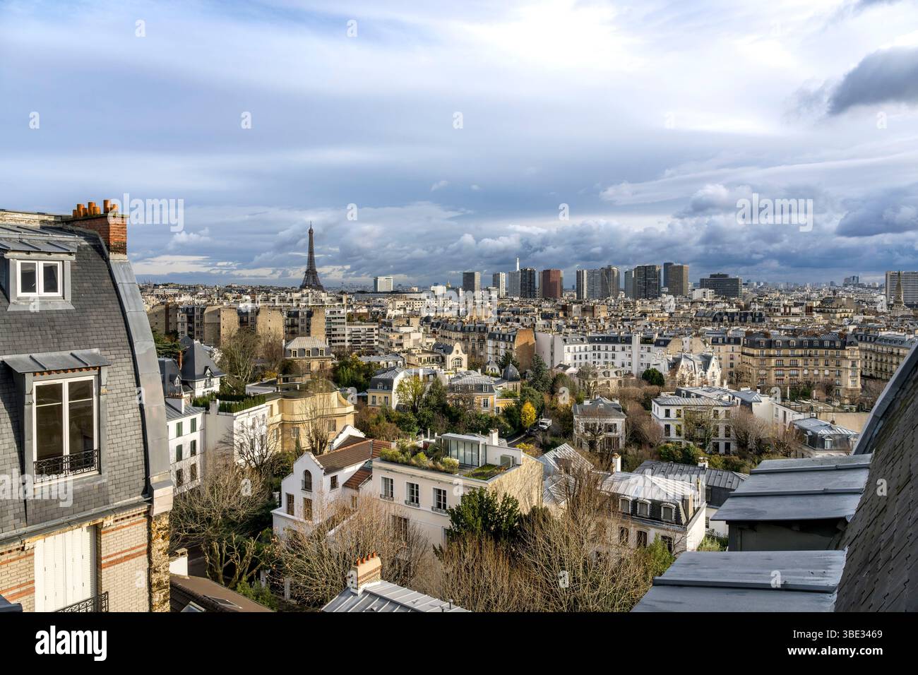 Frankreich, Paris, Blick auf die Stadt vom Atelier der Künstlerin Rada Tzankova Stockfoto