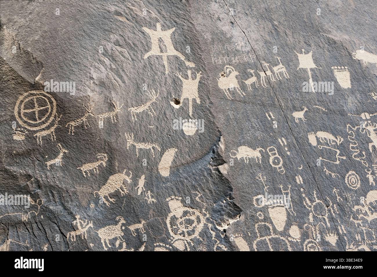 Usa, Utah, Indische Petroglyphen, Zeitung Rock State Park Stockfoto