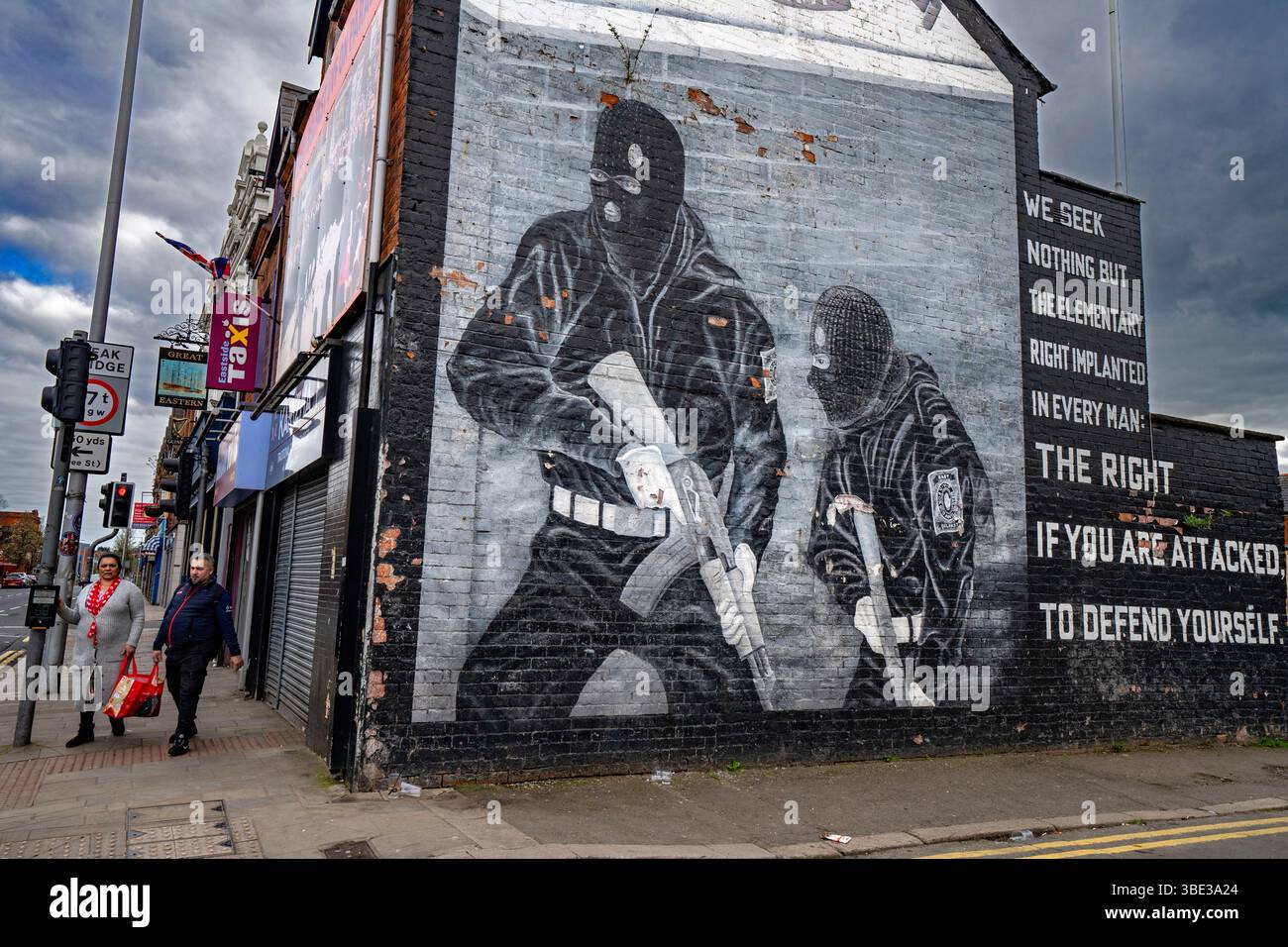 Vereinigtes Königreich, Nordirland, Belfast, loyalistisches Wandgemälde in der Region East Belfast Stockfoto