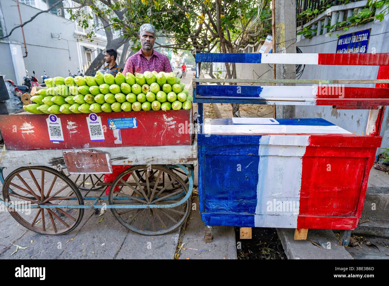 Indien, Pondichery, french Quarter Stockfoto