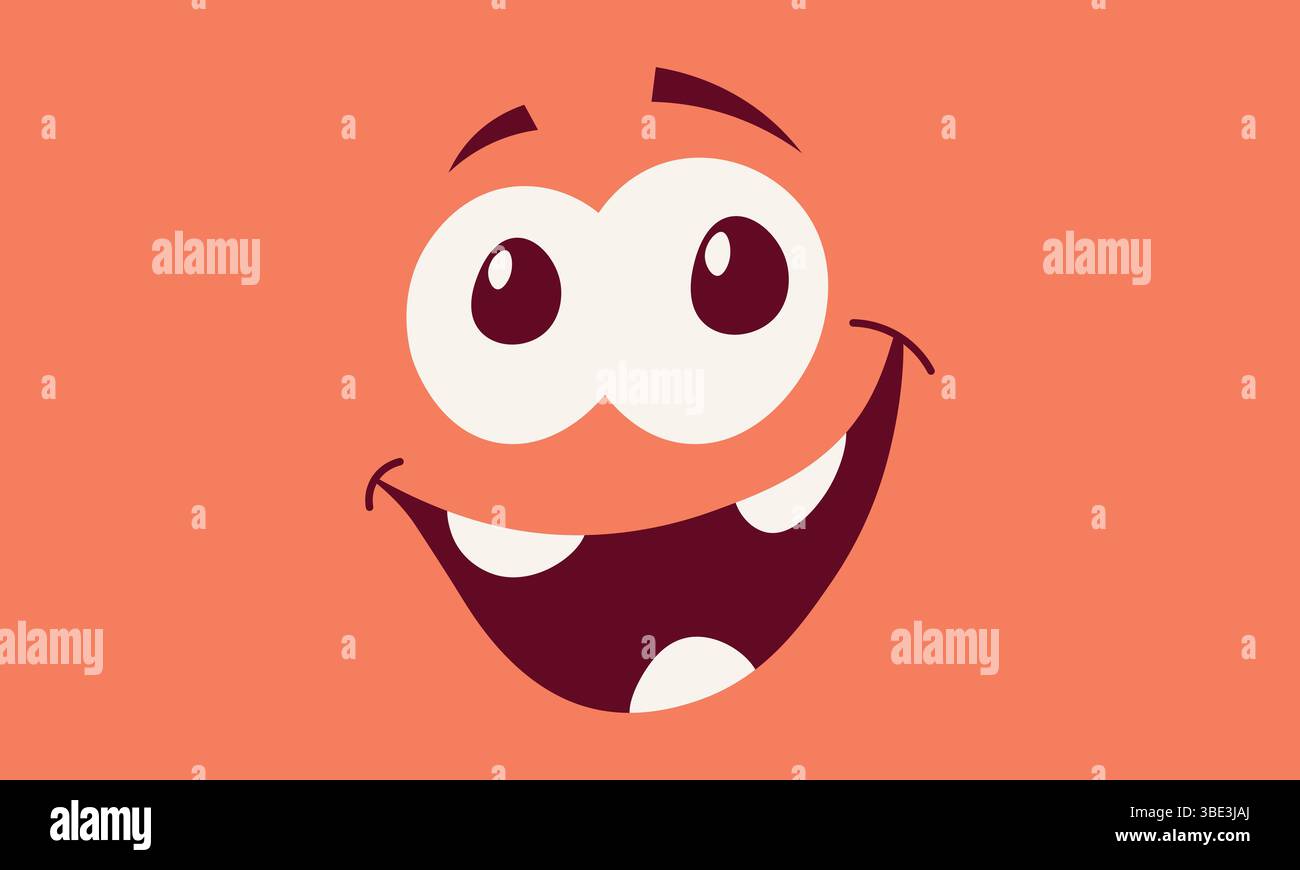 Roter Hintergrund mit dem Gesicht eines Monsters. Vektorabbildung Stock Vektor