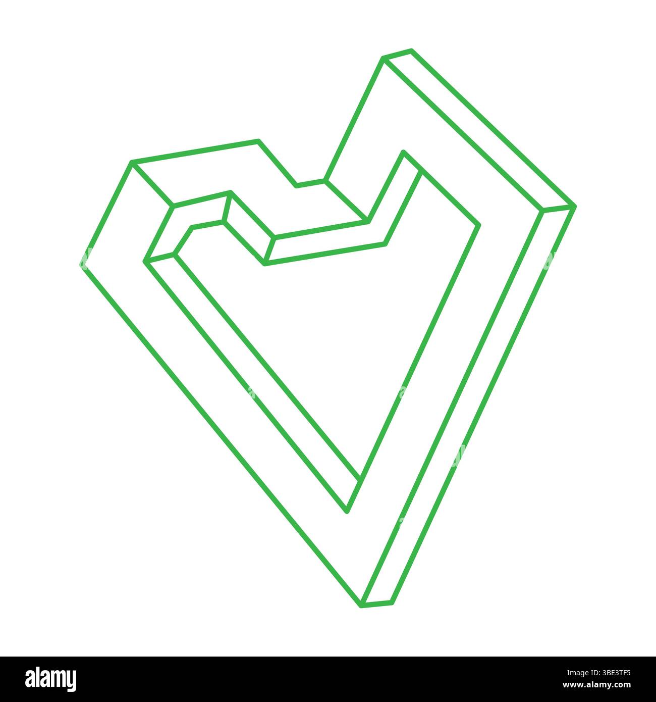Illusionsformen. 3D-Geometrie. Optische Illusionsfiguren. Logo der heiligen Geometrie. Stock Vektor