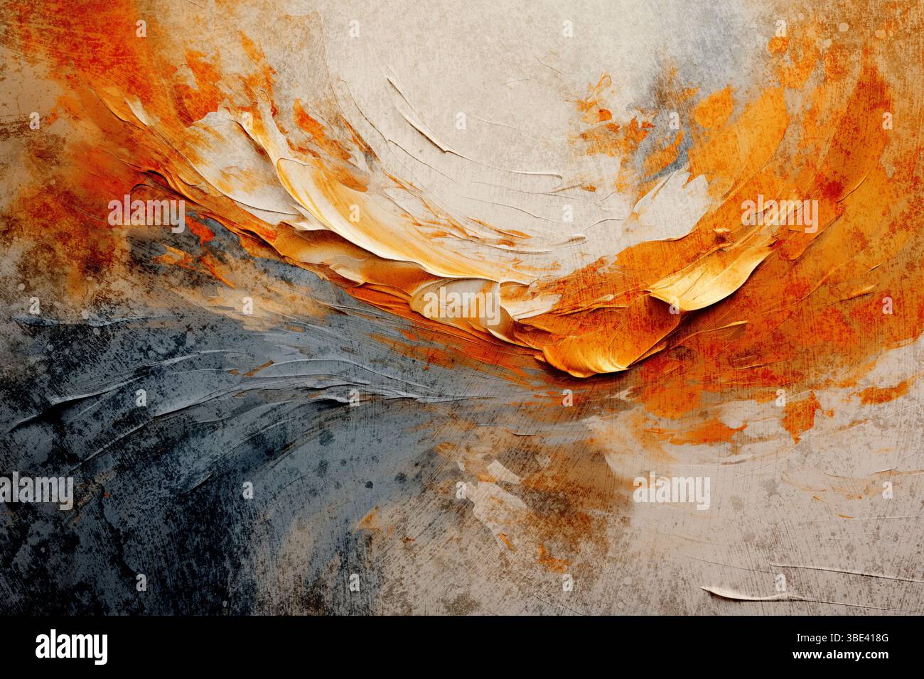 Abstrakter Hintergrund von Acrylmalerei und Aquarellstiefmühlen. Ocker und Terrakotta farbige strukturierte Hintergrund. Ölgemälde Farbstriche Stockfoto