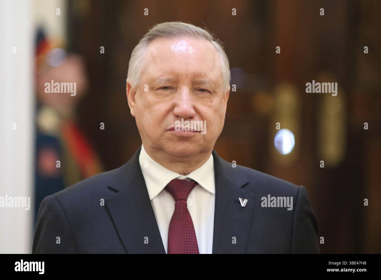 Sankt Petersburg, Russland. Mai 2025. Alexander Beglov, Gouverneur von St. Petersburg, während der Zeremonie der Verleihung von Insignien an Personen, die den Titel Ehrenbürger von St. Petersburg im Mariinski-Palast verliehen haben. Quelle: ZUMA Press, Inc./Alamy Live News Stockfoto