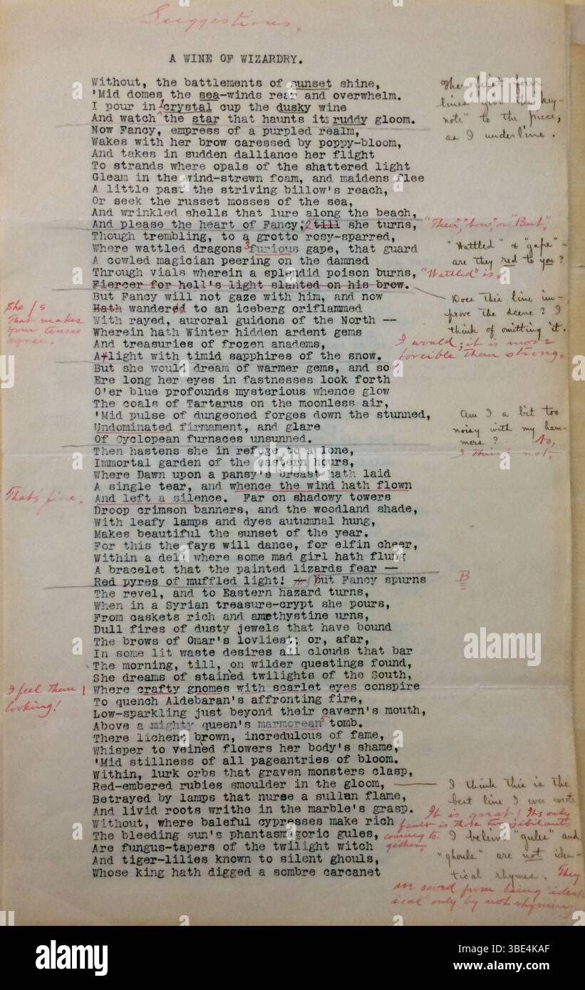 Jan. 1904 George Sterling und Ambrose Bierce kommentieren Eine Schrift des Weins der Zauberei. Stockfoto