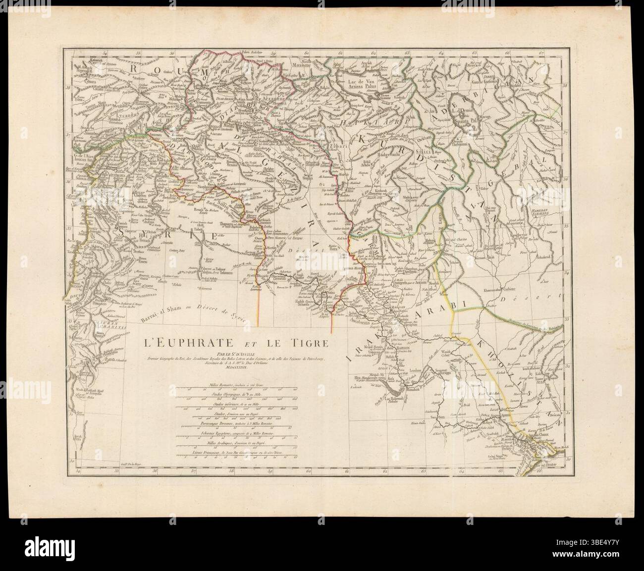 Jean Baptiste Bourguignon d'Anville, L'Euphrate et le Tigre Stockfoto
