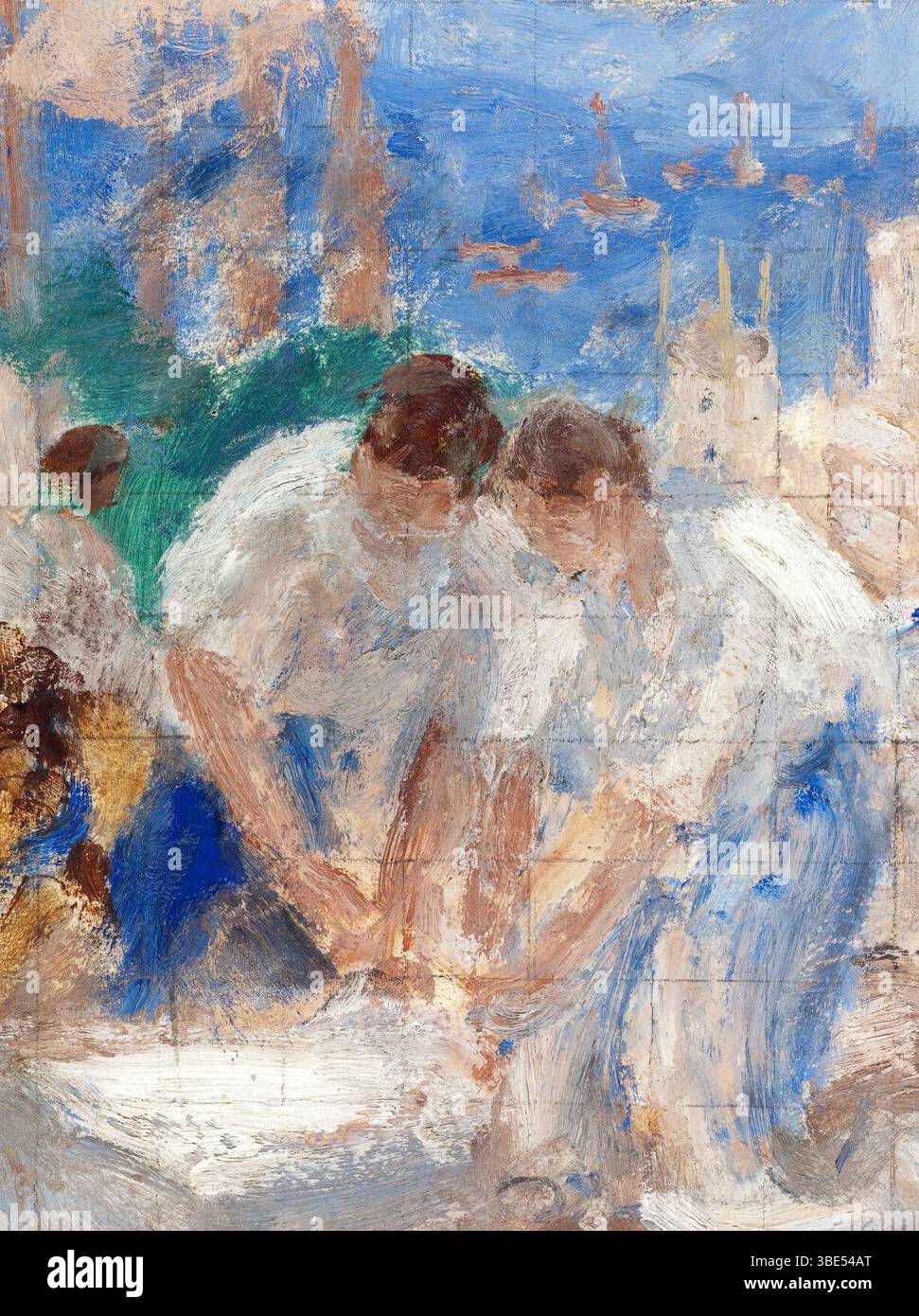 Jean-Alfred Adler - Le travail masculin - Esquisse pour l'école des garquons de la rue Küss, 13ème Arrondissement de Paris Stockfoto