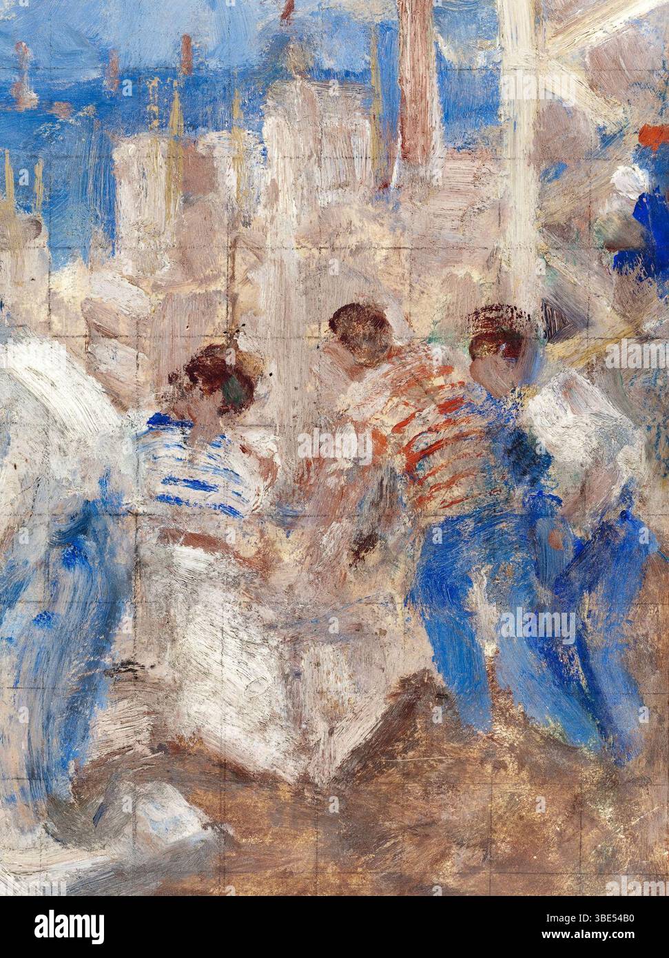 Jean-Alfred Adler - Le travail masculin - Esquisse pour l'école des garquons de la rue Küss, 13ème Arrondissement de Paris Stockfoto