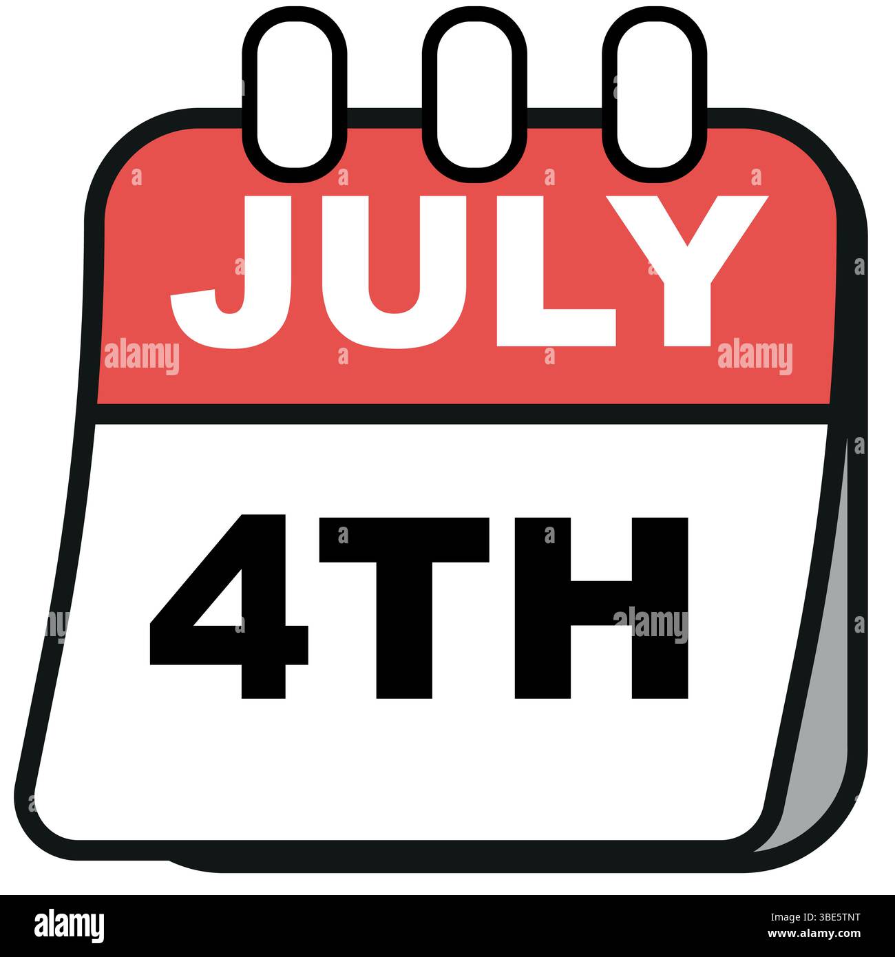 Kalendertag für den 4. Juli, amerikanischer Unabhängigkeitstag Stock Vektor