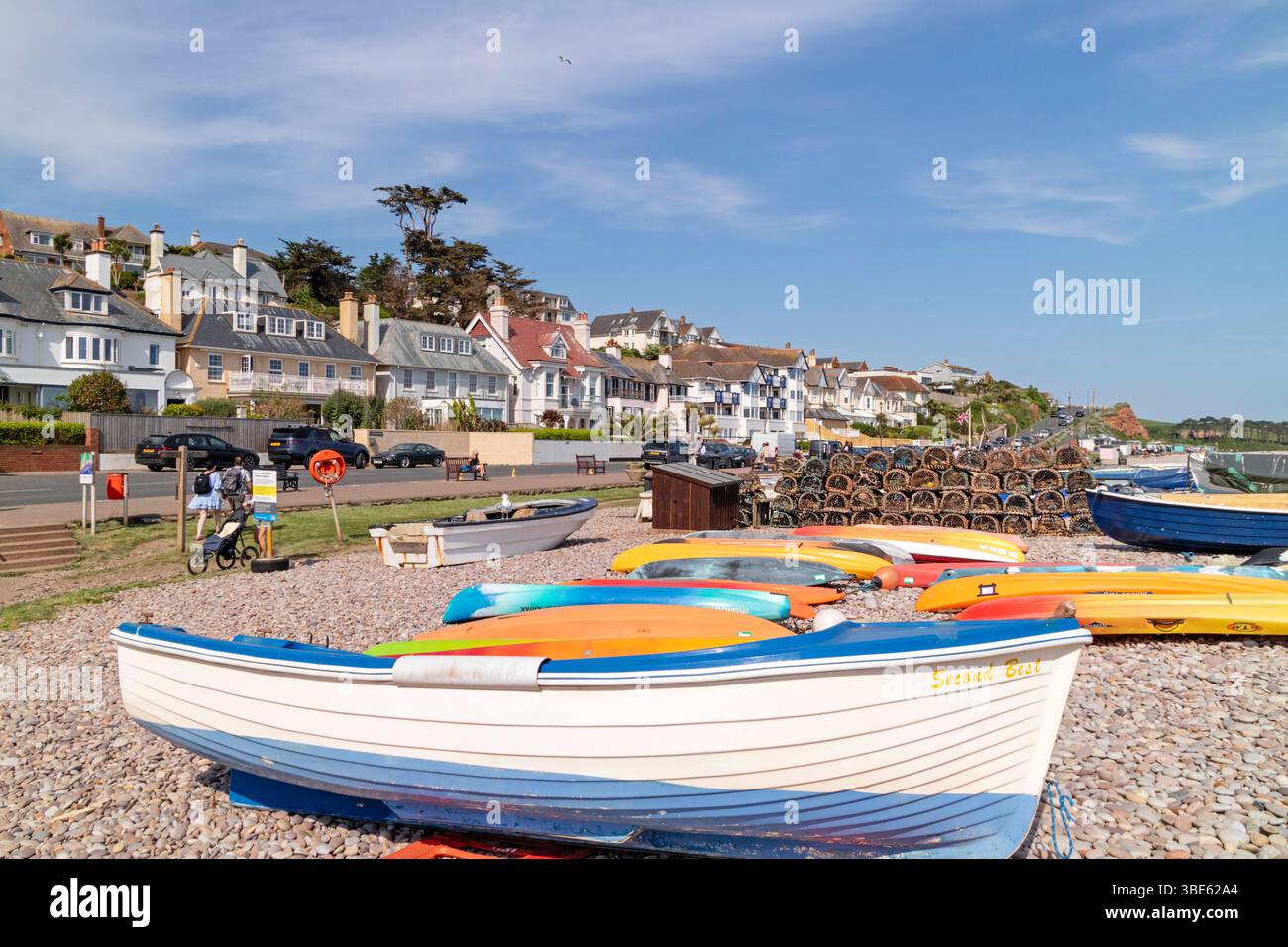 Die Küstenstadt Budleigh Salterton, Devon, England, Großbritannien Stockfoto