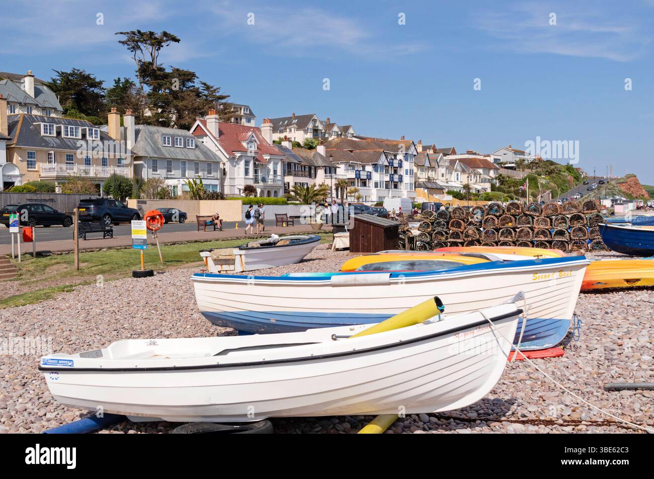 Die Küstenstadt Budleigh Salterton, Devon, England, Großbritannien Stockfoto