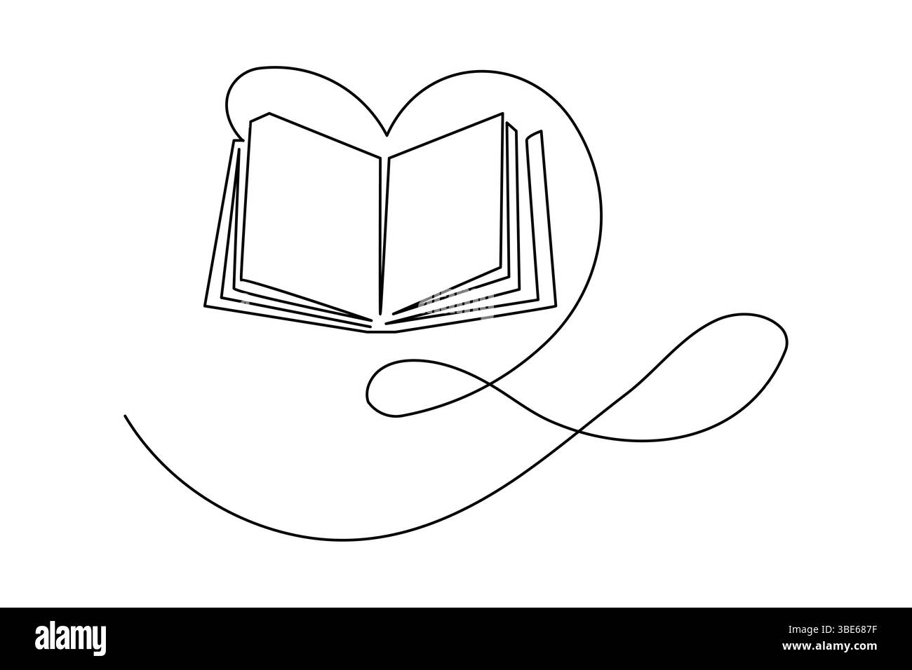 Buchkonturvektorillustration und editierbare Zeichnung von Strich, Bildung, Idee, Schulkonzept Stock Vektor