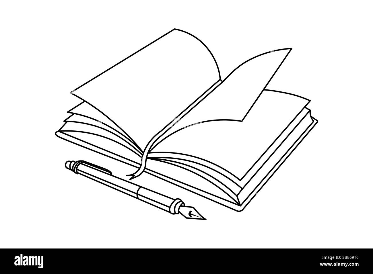 Buchkonturvektorillustration und editierbare Zeichnung von Strich, Bildung, Idee, Schulkonzept Stock Vektor