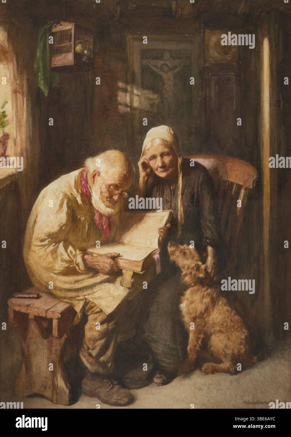 John Henry Henshall - DER SABBAT, DER TAG DER RUHE signiert und datiert (18)98 Aquarell (79 cm x 56 cm). Stockfoto