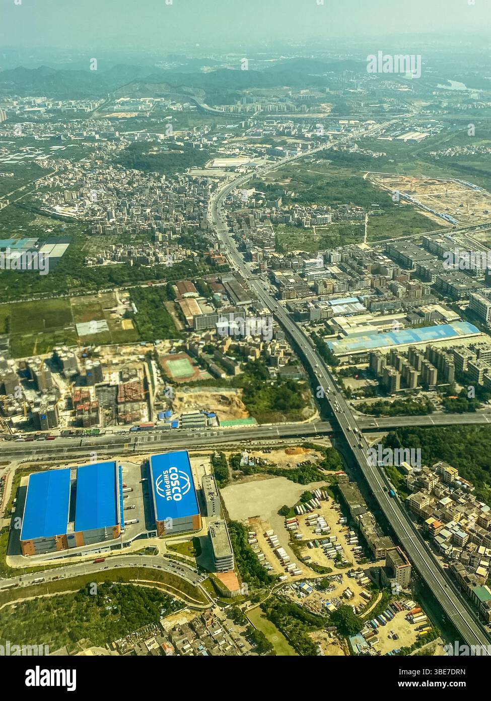 Aus der Vogelperspektive über die Provinz Guangdong, China Stockfoto Aus der Vogelperspektive über die Provinz Guangdong, China Stockfoto