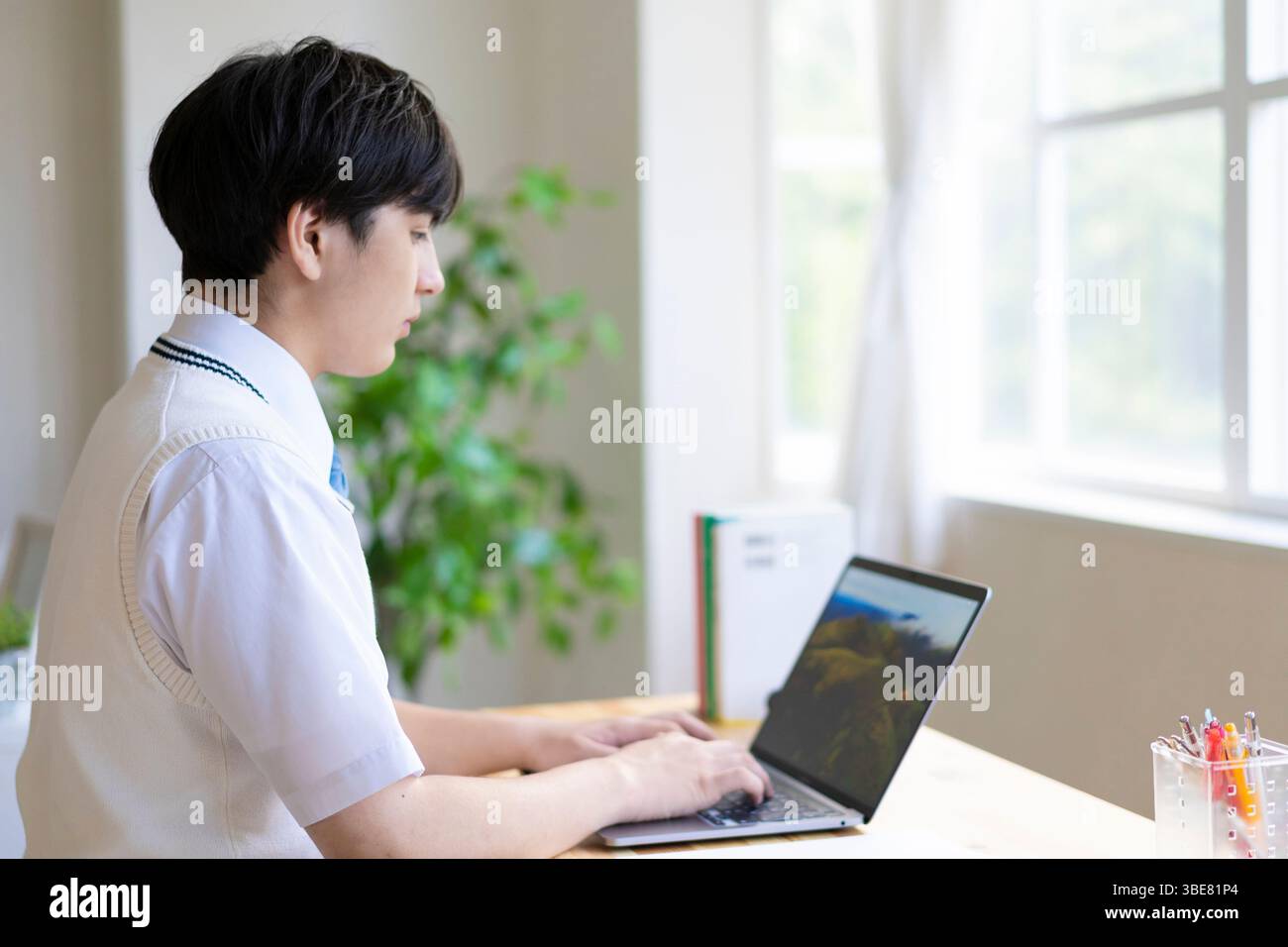 High School Schüler, die zu Hause studieren Stockfoto