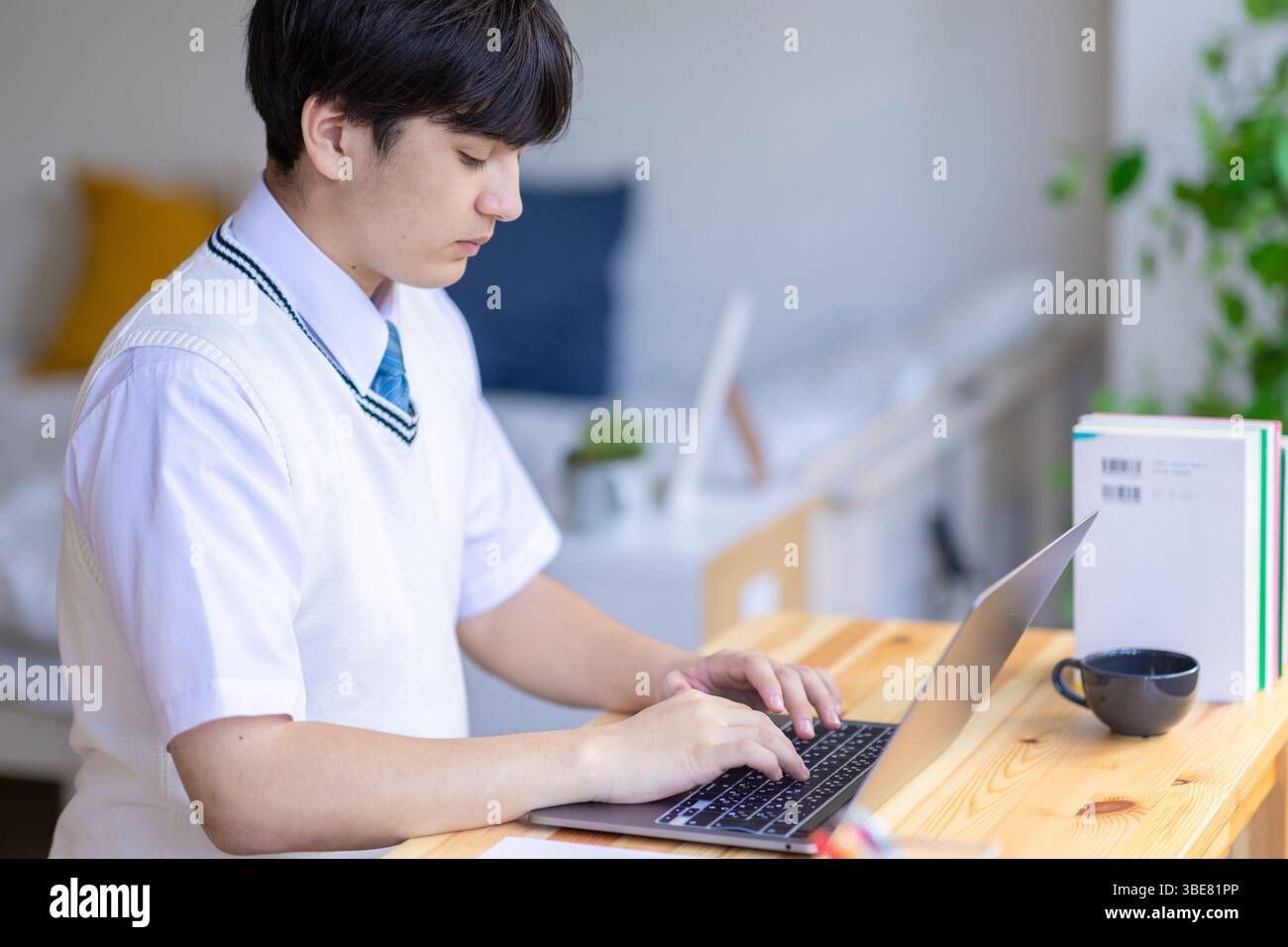 High School Schüler, die zu Hause studieren Stockfoto