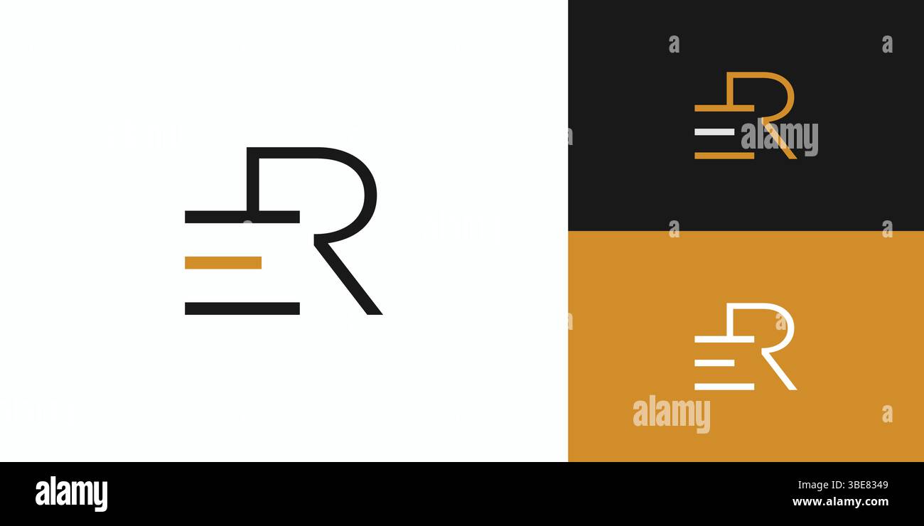 Modernes und raffiniertes Logo mit Buchstaben er Initialen Stock Vektor