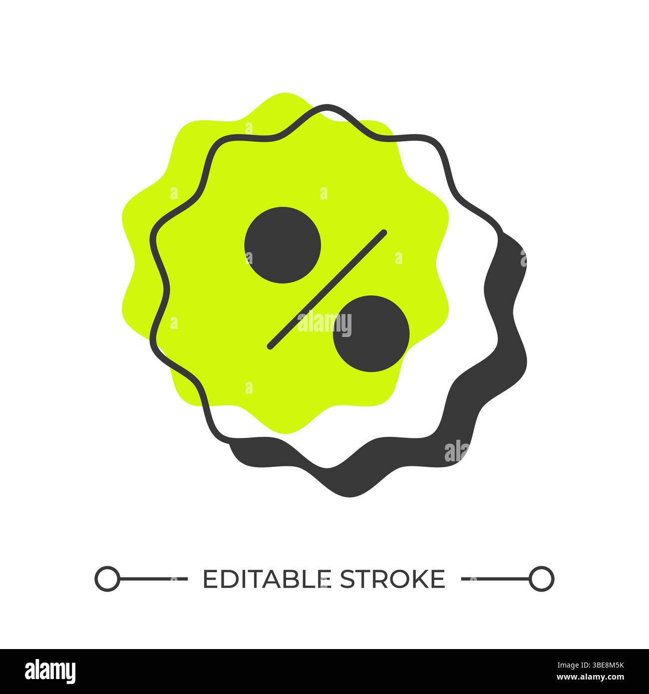 Symbol für Offset-Schattenlinie für Rabatt in Prozent Stock Vektor