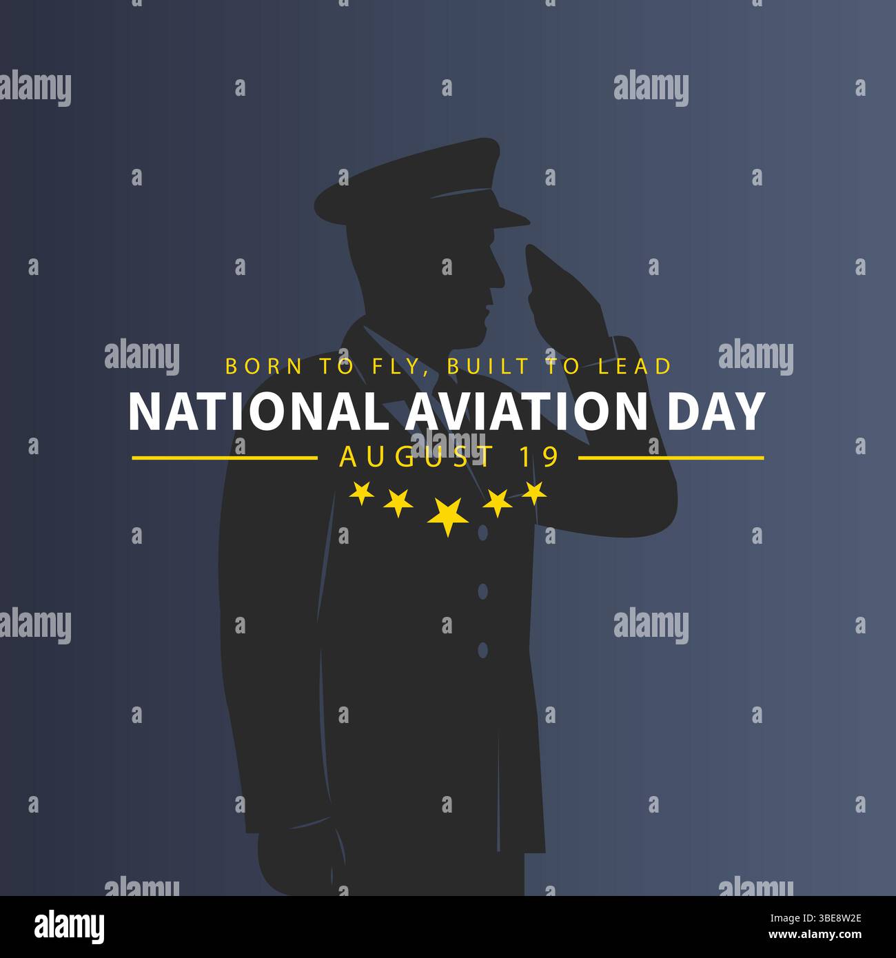 Flugroute zur Freiheit die Bedeutung des Nationalen Luftfahrttages Stock Vektor