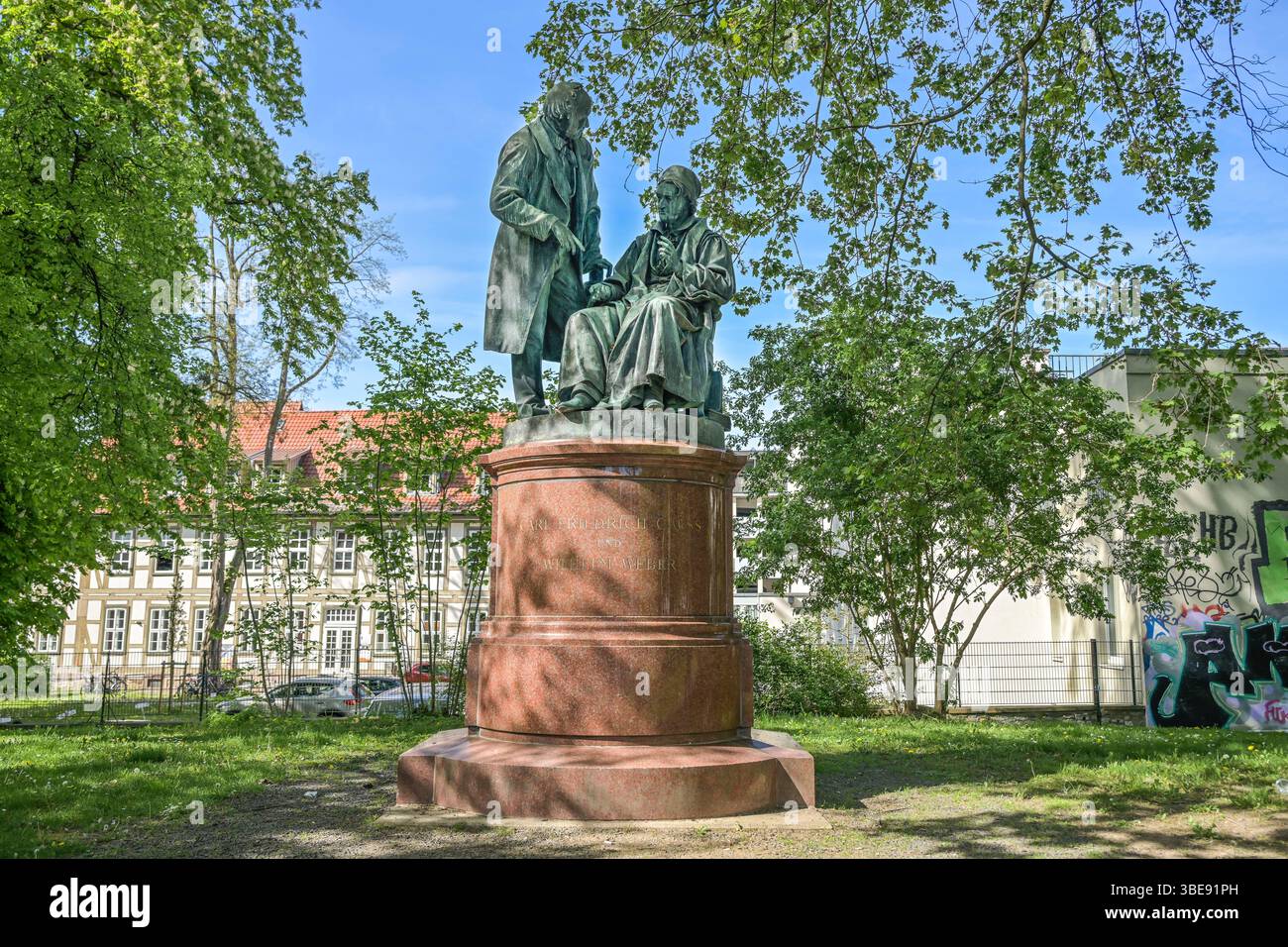 Gauß-Weber-Denkmal, Stadtwall, Göttingen, Niedersachsen, Deutschland Stockfoto