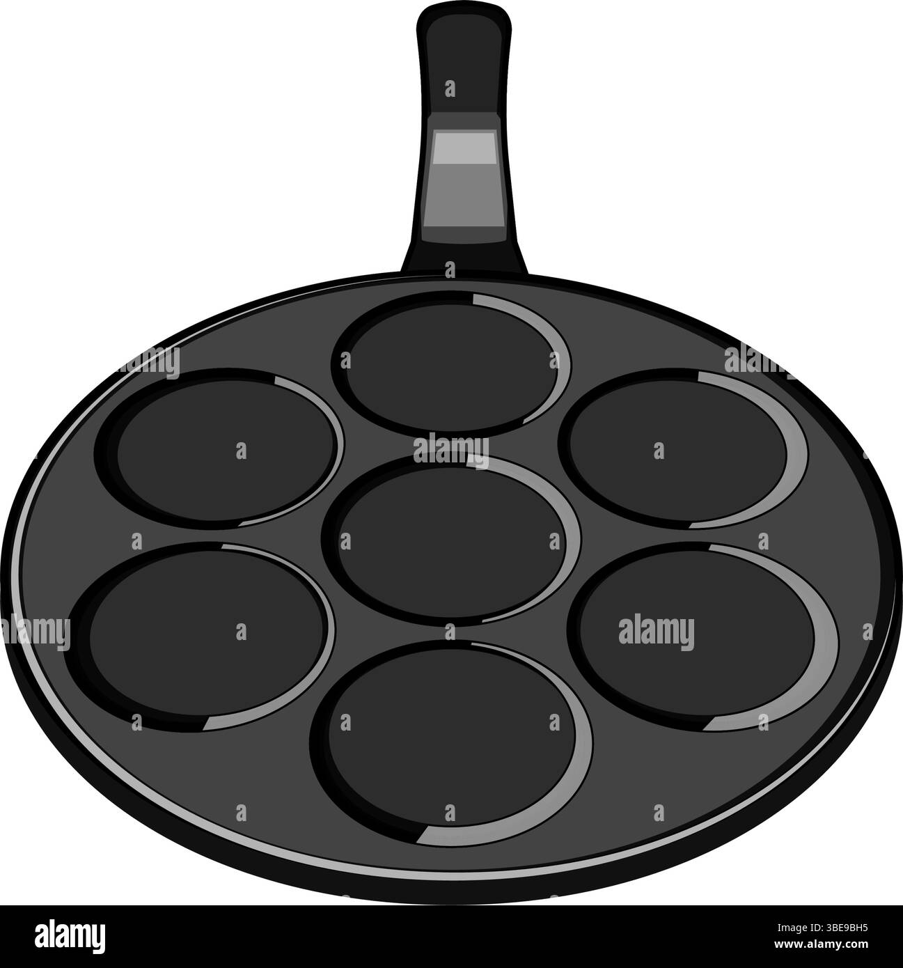 Kochen Mini Pfannkuchen Pfanne Karikaturvektor Illustration Stock Vektor