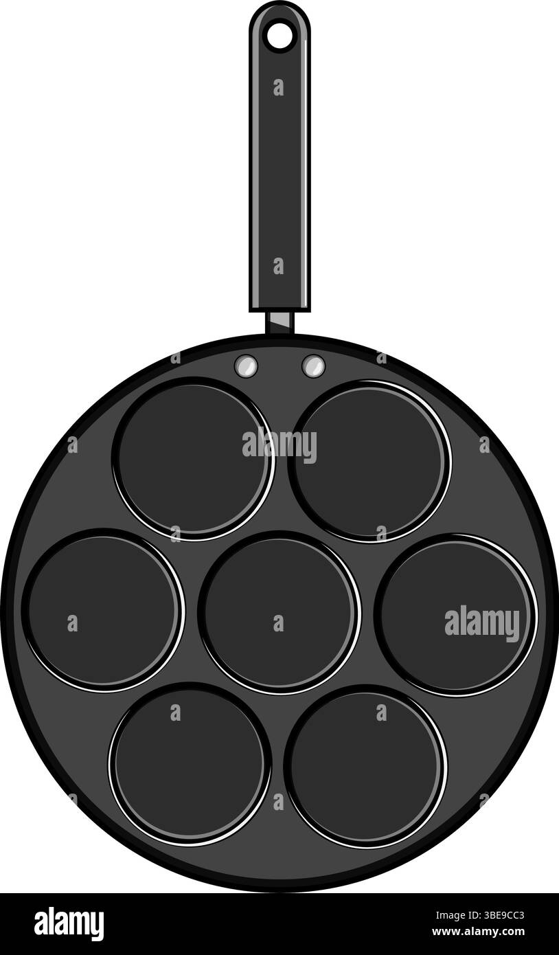 Küche Mini Pfannkuchen Pfanne Cartoon Vektor Illustration Stock Vektor