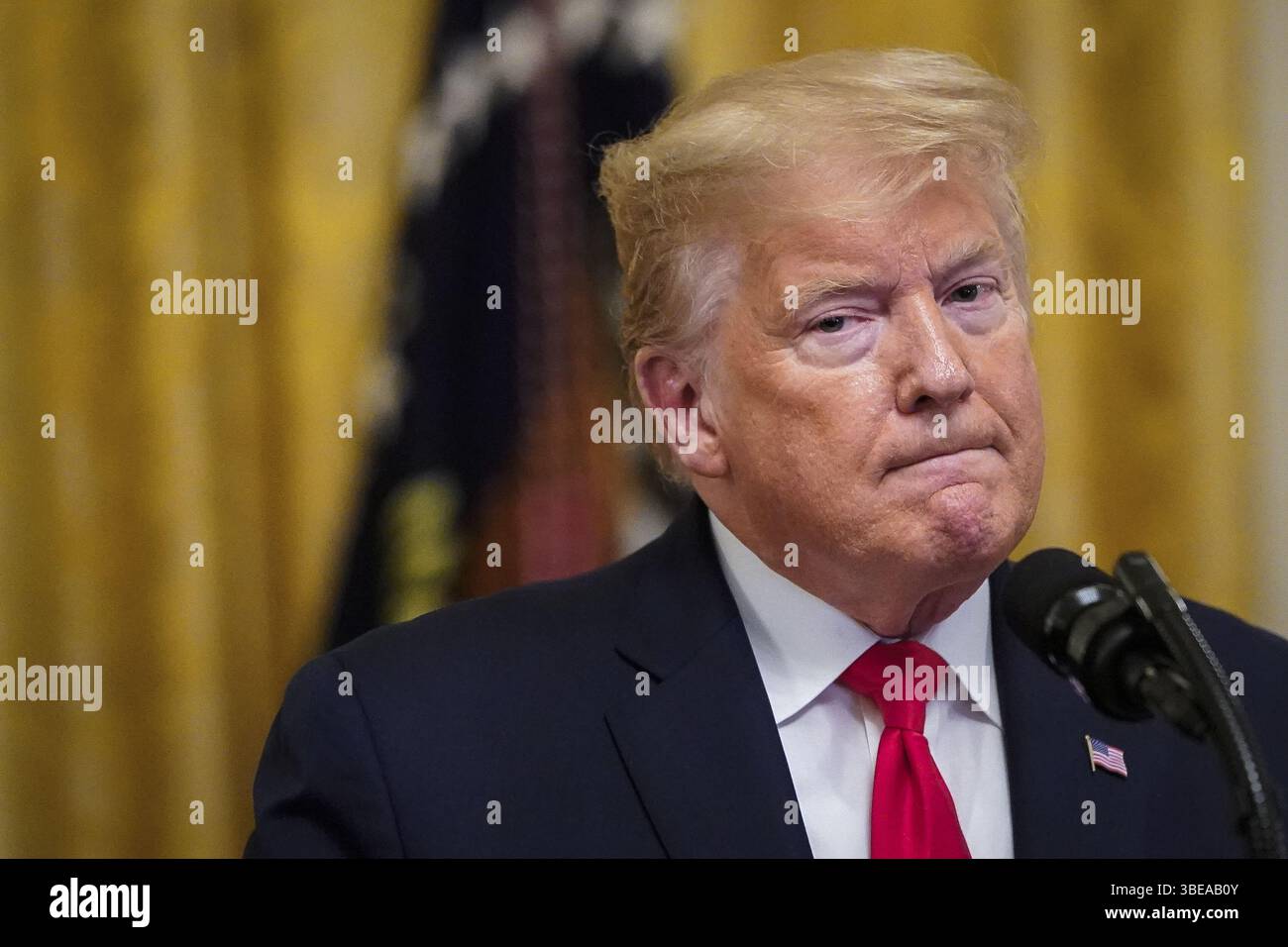 Präsident Donald Trump spricht im East Room des Weißen Hauses während einer Veranstaltung mit US-Bürgermeistern am 24. Januar 2020 in Washington, DC Stockfoto