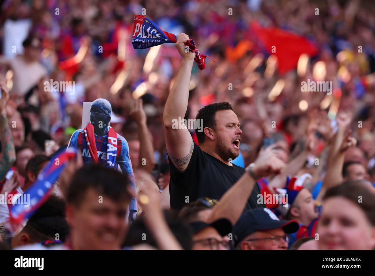 Crystal Palace Fans feiern - Crystal Palace gegen Manchester City, das Finale des Emirates FA Cup, Wembley Stadium, London, Großbritannien - 17. Mai 2025 Stockfoto