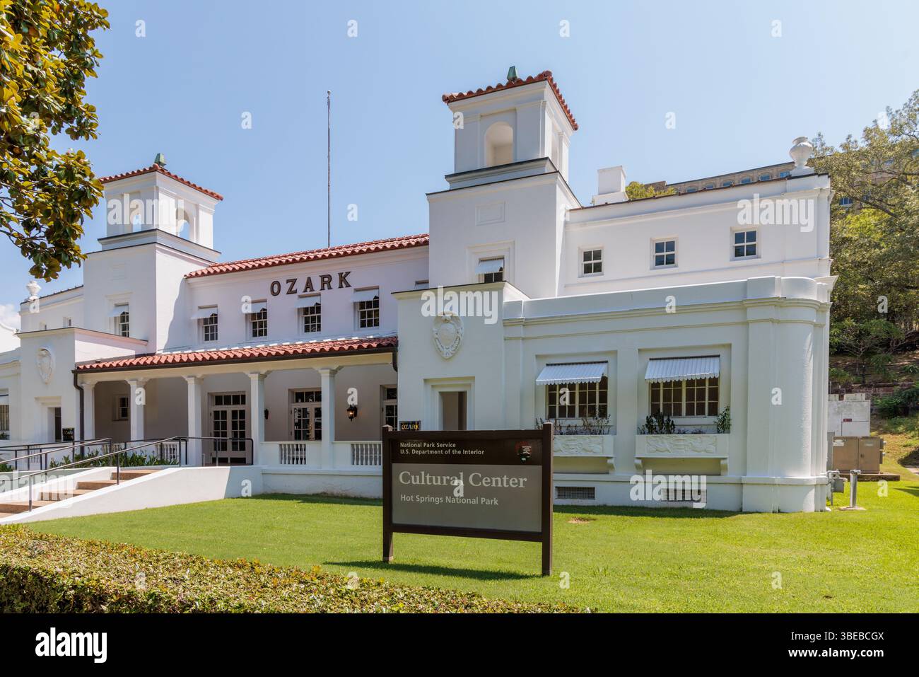 Der Nationalpark besaß Ozark in der Bathhouse Row und diente als Kulturzentrum an der Central Avenue in Hot Springs, Arkansas, USA Stockfoto