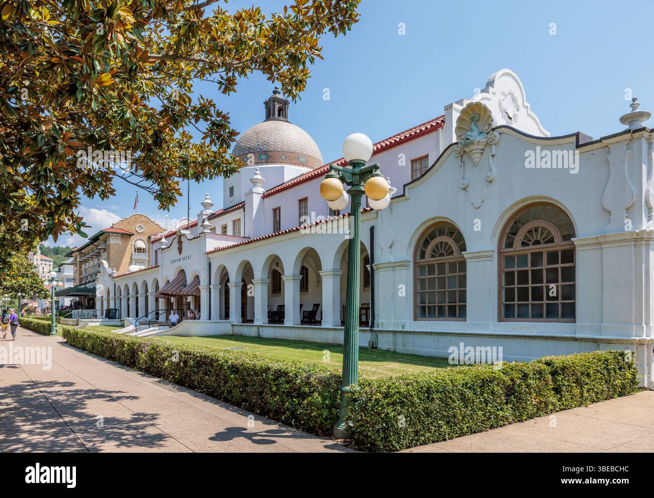 Quapaw Baths Badehaus entlang der Bathhouse Row auf der Central Avenue in Hot Springs, Arkansas, USA Stockfoto