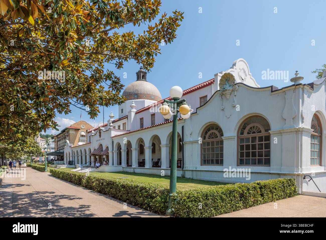 Quapaw Baths Badehaus entlang der Bathhouse Row auf der Central Avenue in Hot Springs, Arkansas, USA Stockfoto