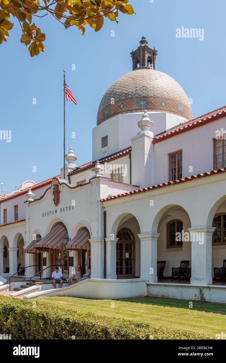 Quapaw Baths Badehaus entlang der Bathhouse Row auf der Central Avenue in Hot Springs, Arkansas, USA Stockfoto