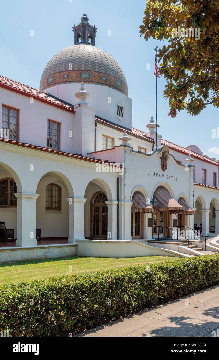 Quapaw Baths Badehaus entlang der Bathhouse Row auf der Central Avenue in Hot Springs, Arkansas, USA Stockfoto