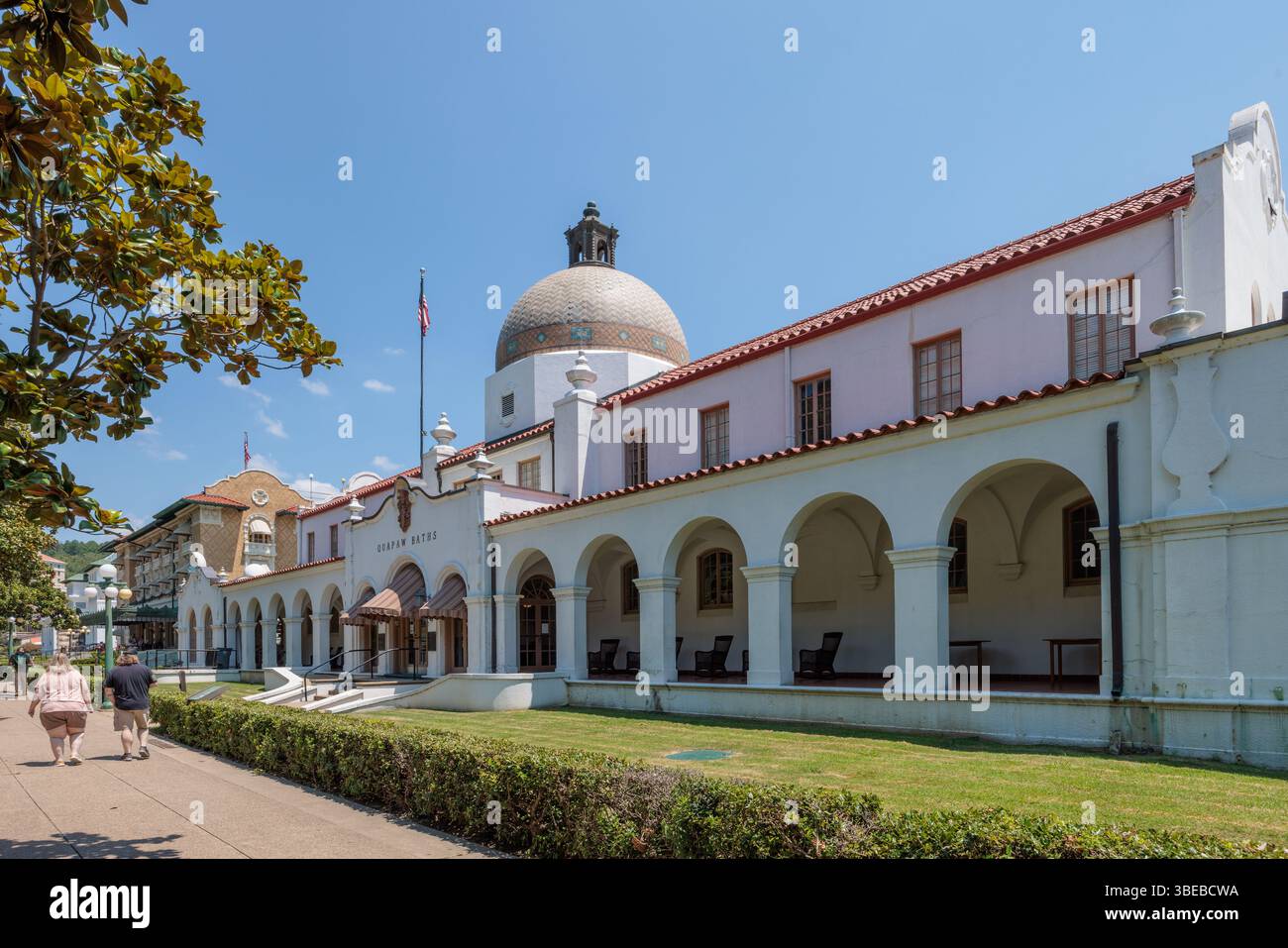 Quapaw Baths Badehaus entlang der Bathhouse Row auf der Central Avenue in Hot Springs, Arkansas, USA Stockfoto