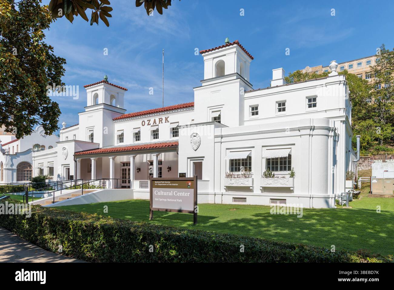 Der Nationalpark besaß Ozark in der Bathhouse Row und diente als Kulturzentrum an der Central Avenue in Hot Springs, Arkansas, USA Stockfoto