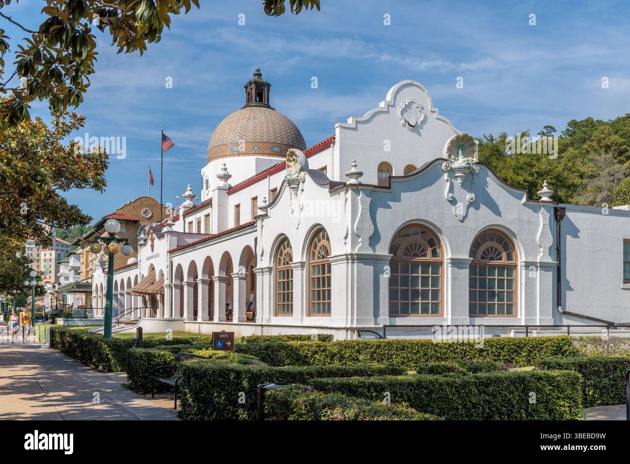 Quapaw Baths Badehaus entlang der Bathhouse Row auf der Central Avenue in Hot Springs, Arkansas, USA Stockfoto