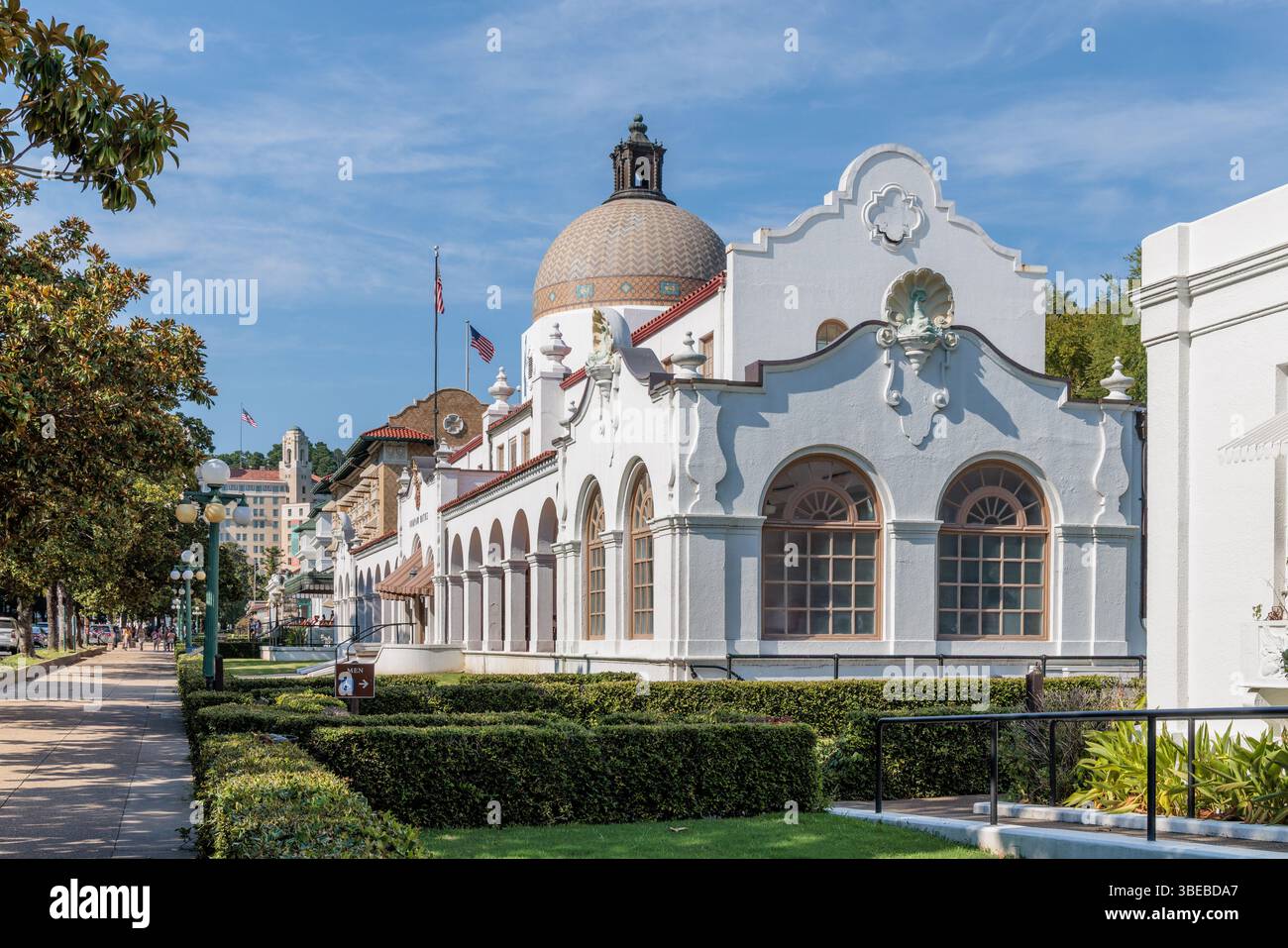 Quapaw Baths Badehaus entlang der Bathhouse Row auf der Central Avenue in Hot Springs, Arkansas, USA Stockfoto